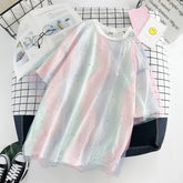 Casual O-Neck Sequins Gradient Color Shirt